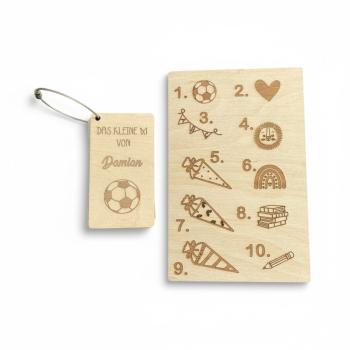 1x1 Lernkarten aus Holz mit Schlüsselring – Lernhilfe für Schulkinder.